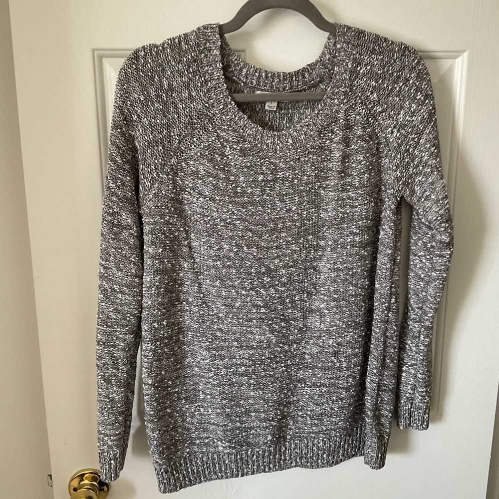 Studio Works Gray Marbled Sweater, Size Large